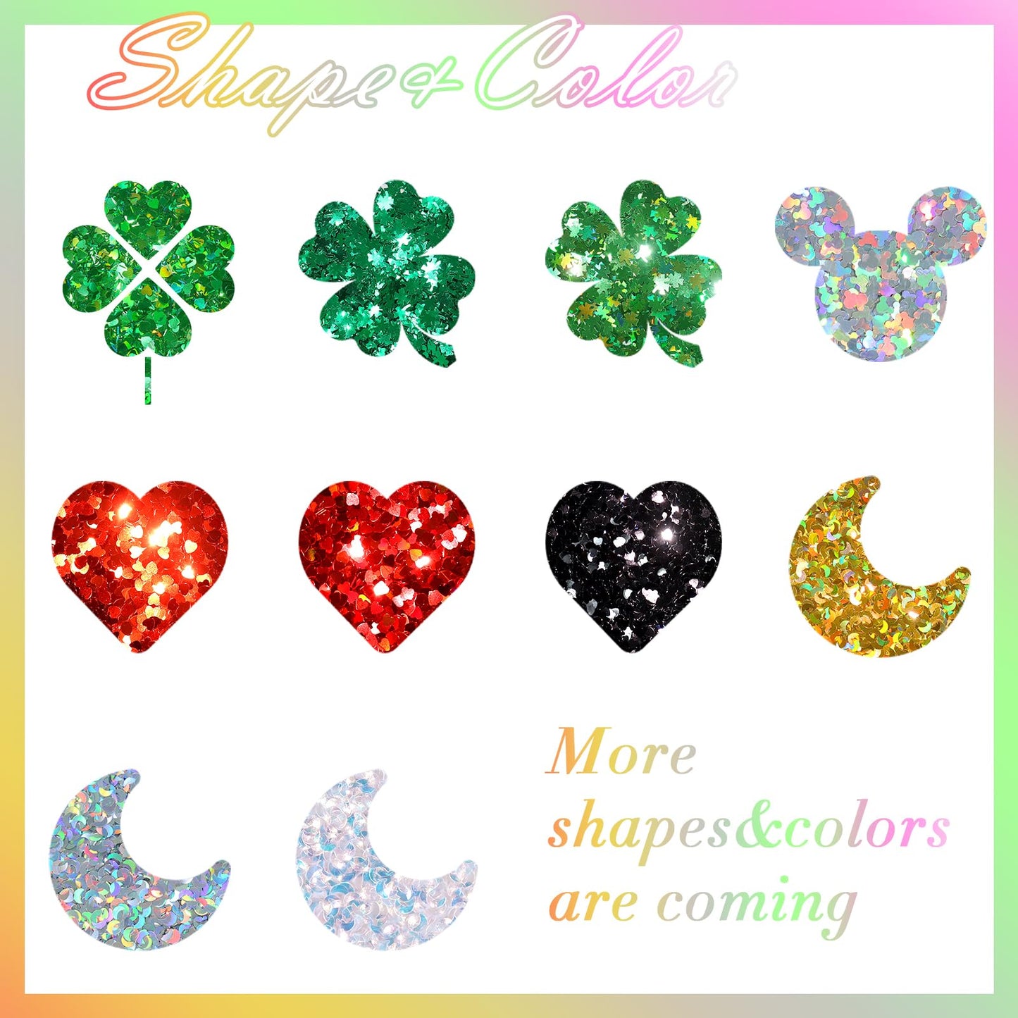 Laza 2g Chunky Glitter for Valentine’s Day Heart Glitter Confetti Nail Charms Holographic Sequins Stickers Sparkle for DIY Crafts Nail Art Decoration Party Face Body Make Up Resin - Laser Red