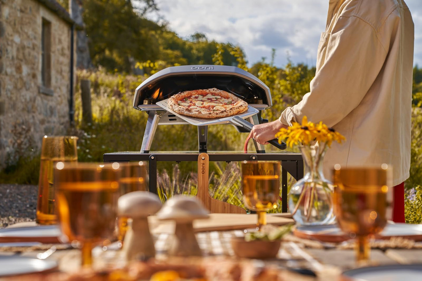 Ooni Koda 16 Outdoor Gas Pizza Oven Bundle - Includes Pizza Oven Cover, Oven Brush and Infrared Thermometer