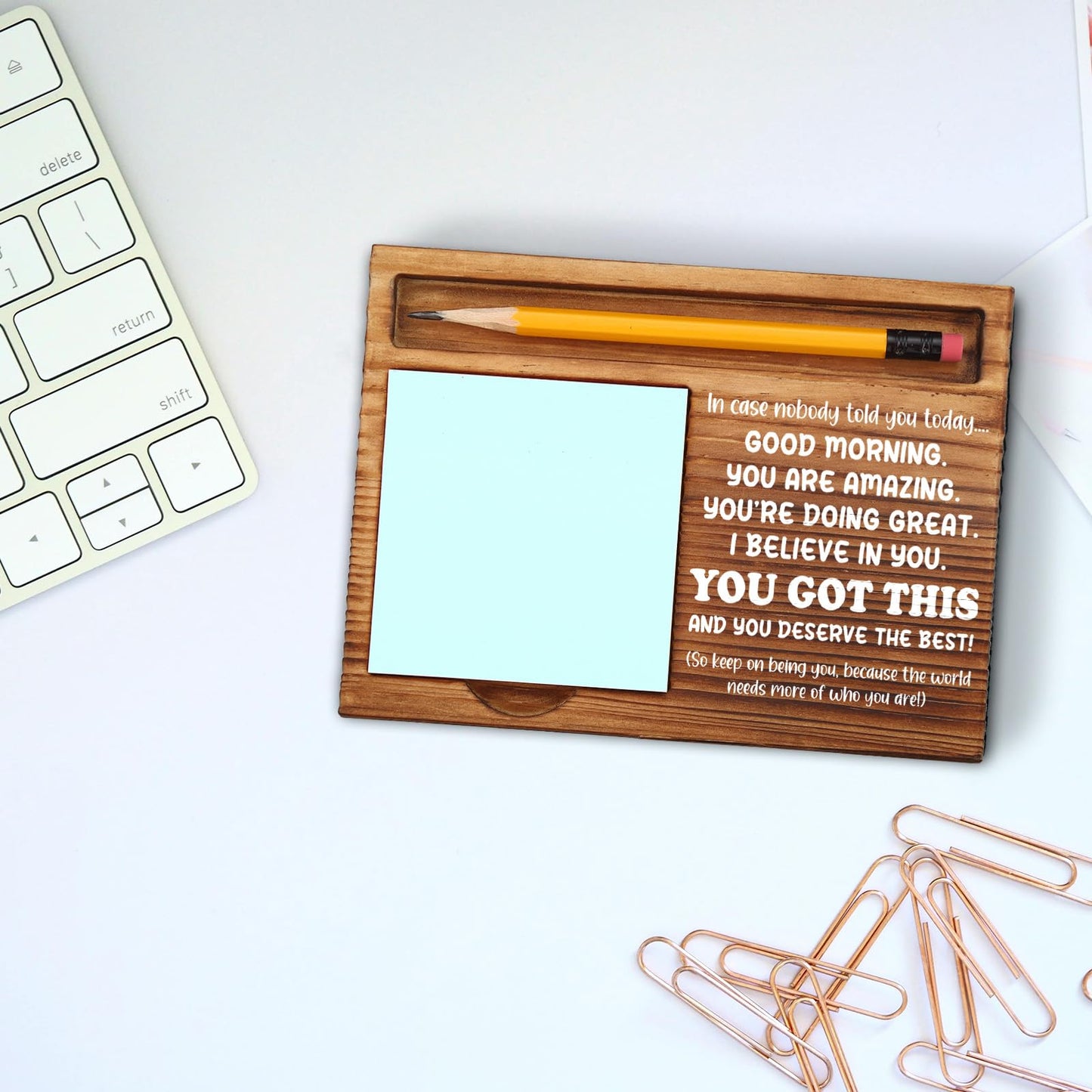 Appreciation Sticky Note Holder, Inspirational Thank You Appreciation Quote Gifts for Leader Boss Women Mentor Coach Manager Employee Coworker Self-Stick Note Pad Holders ZSS19