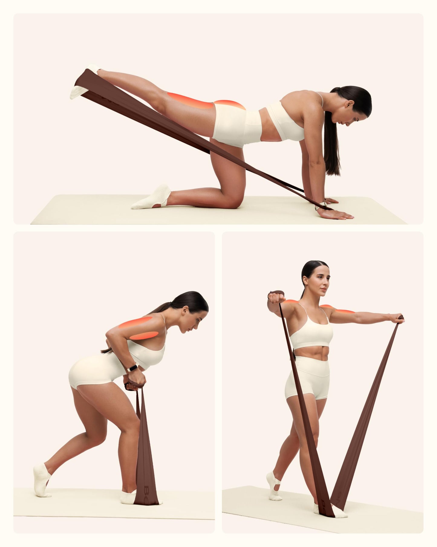BetterMe Pilates Travel Kit – Pilates Loop Bands, Weight & Resistance Bands – Portable Pilates Kit for Women – Compact Home & Travel Workout Equipment Set (Chocolate Brown)