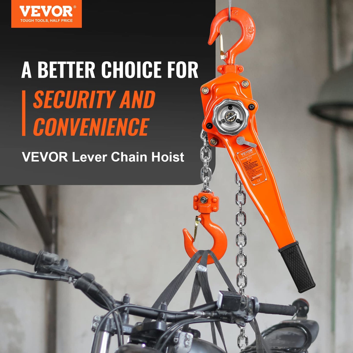 VEVOR Manual Lever Chain Hoist Bundle - 3 Ton 6600 lbs 20 FT & 1.5 Ton 3300 lbs 10 FT Capacity