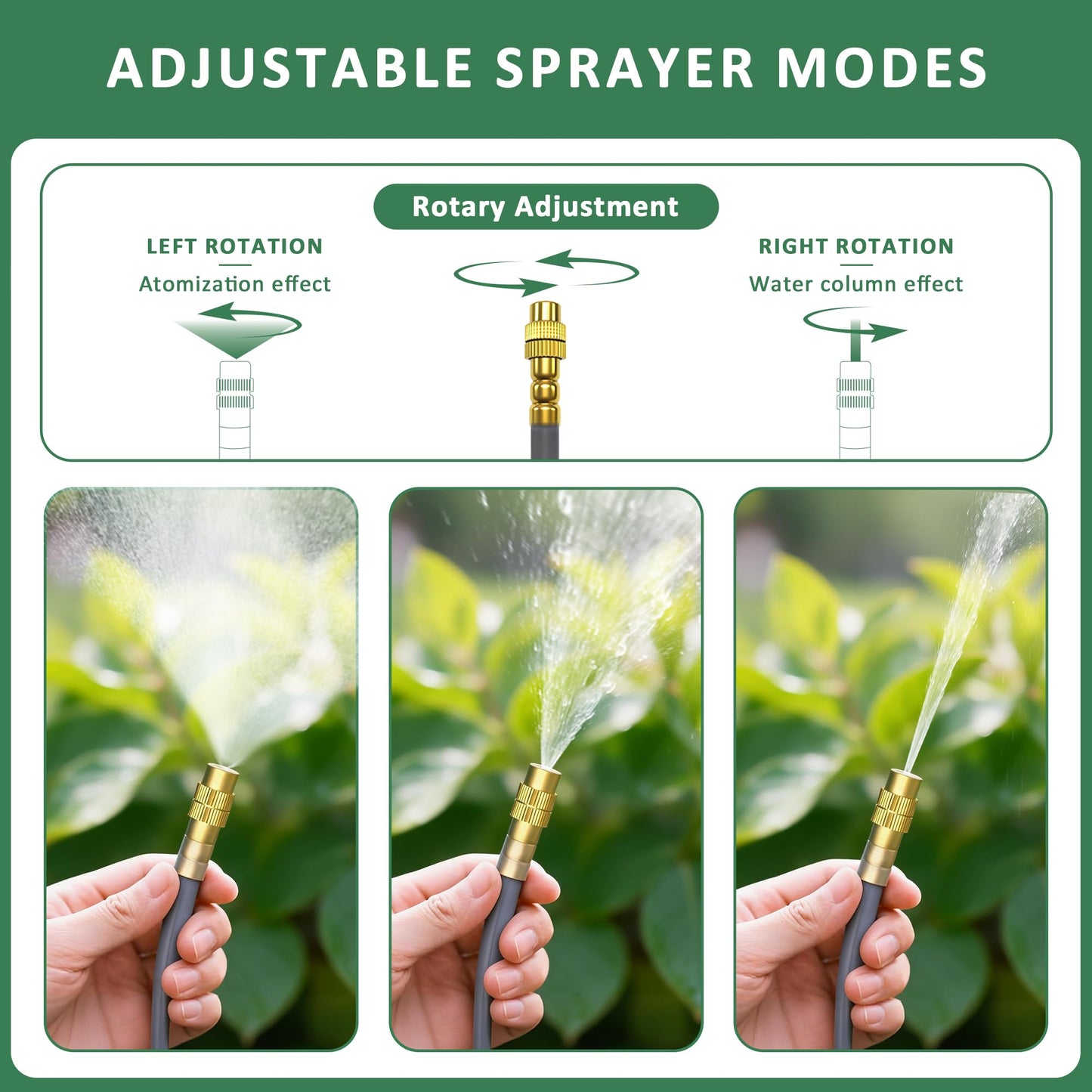 Drip Irrigation System 100FT 1/4", 360°Adjustable Garden Watering System with 16pcs Copper Nozzles, Drip Irrigation Kit for Outdoor Plants, Greenhouse Watering System