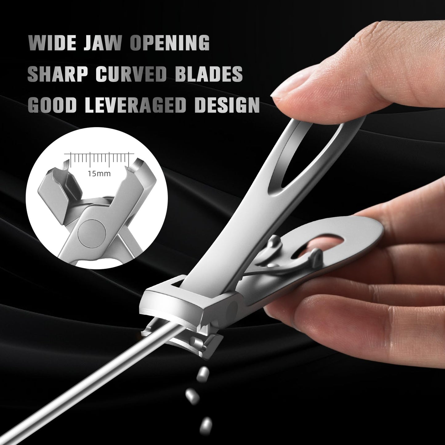 FERYES 4PCS Ingrown Toenail Kit – Toenail Clippers for Thick and Ingrown Toenails, Toe Nail Clipper with Thick Toenail File and Toenail Lifter - Complete Toenail Care Set for Men and Women, Silver