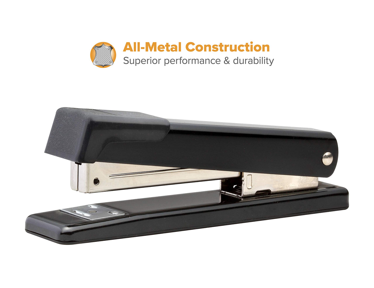 Bostitch Office Classic Metal Desktop Stapler, 20 Capacity, Dual Clinch, Opens for Tacking, Full-Strip, 6 Pack, Black