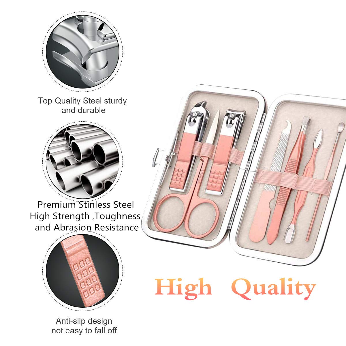Manicure Set Women Nail Clippers Set Nail kit Manicure Pedicure Kits Professional Grooming Kit Nail Care Gift for Women Nail Sets Ultra Sharp Suitable for Home Travel Foot Hand Care Tools (Pack of 2)