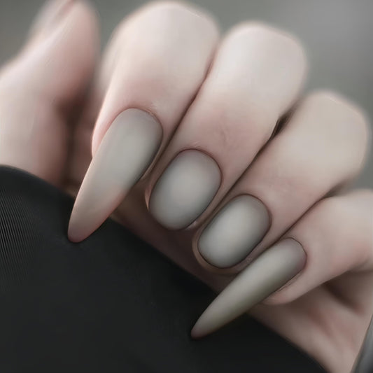 Halloween Vampire Teeth Press on Nails Short Square Black Matte Fake Nails Horror Bloody Long Stiletto Halloween False Nails for Women Girls Vampire Design Manicure Decoration 24Pcs