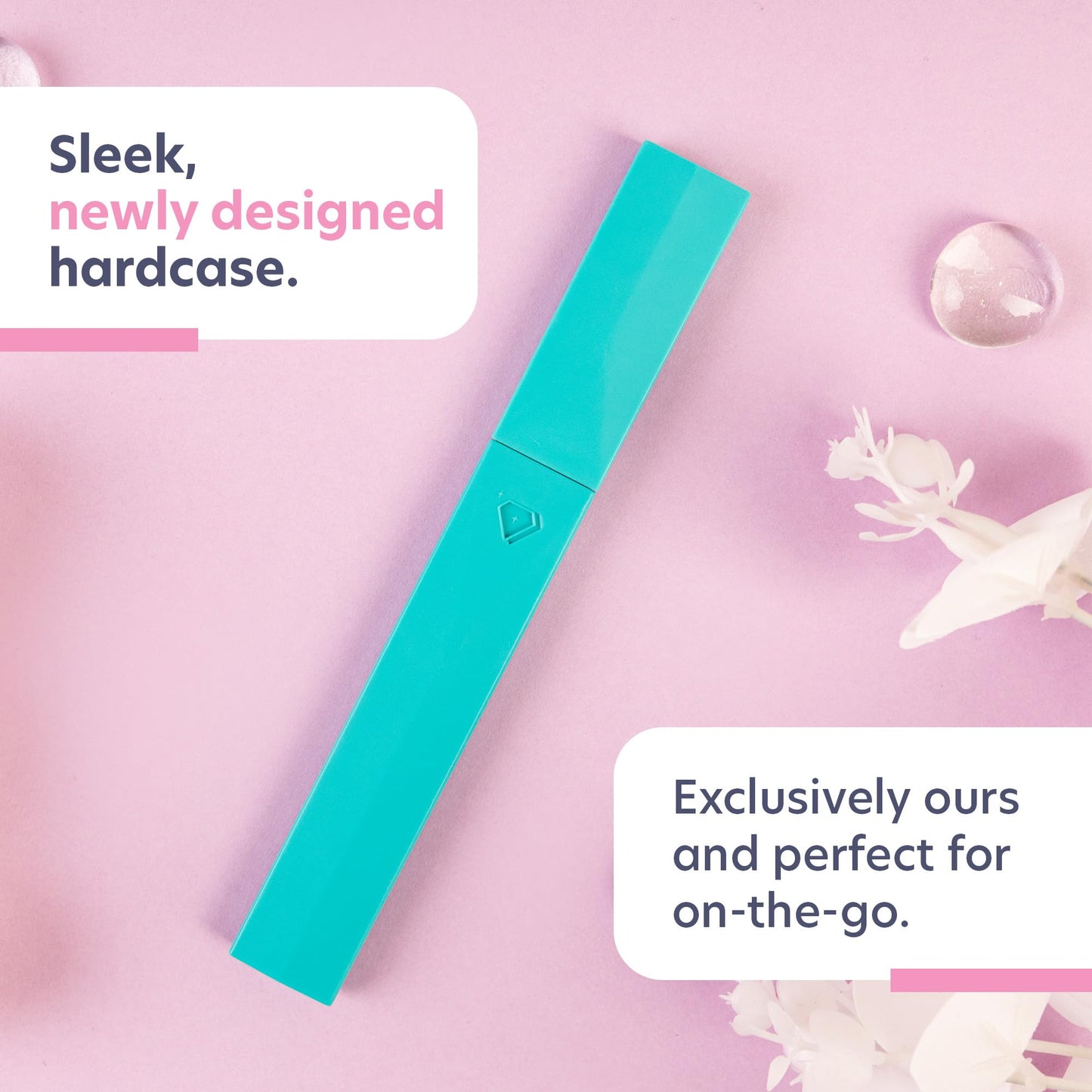 Bona Fide Beauty Glass Nail File with Case (Aqua) - 1 Piece Luxurious Gifts for Women, Crystal Etched Nail File for Natural Nails