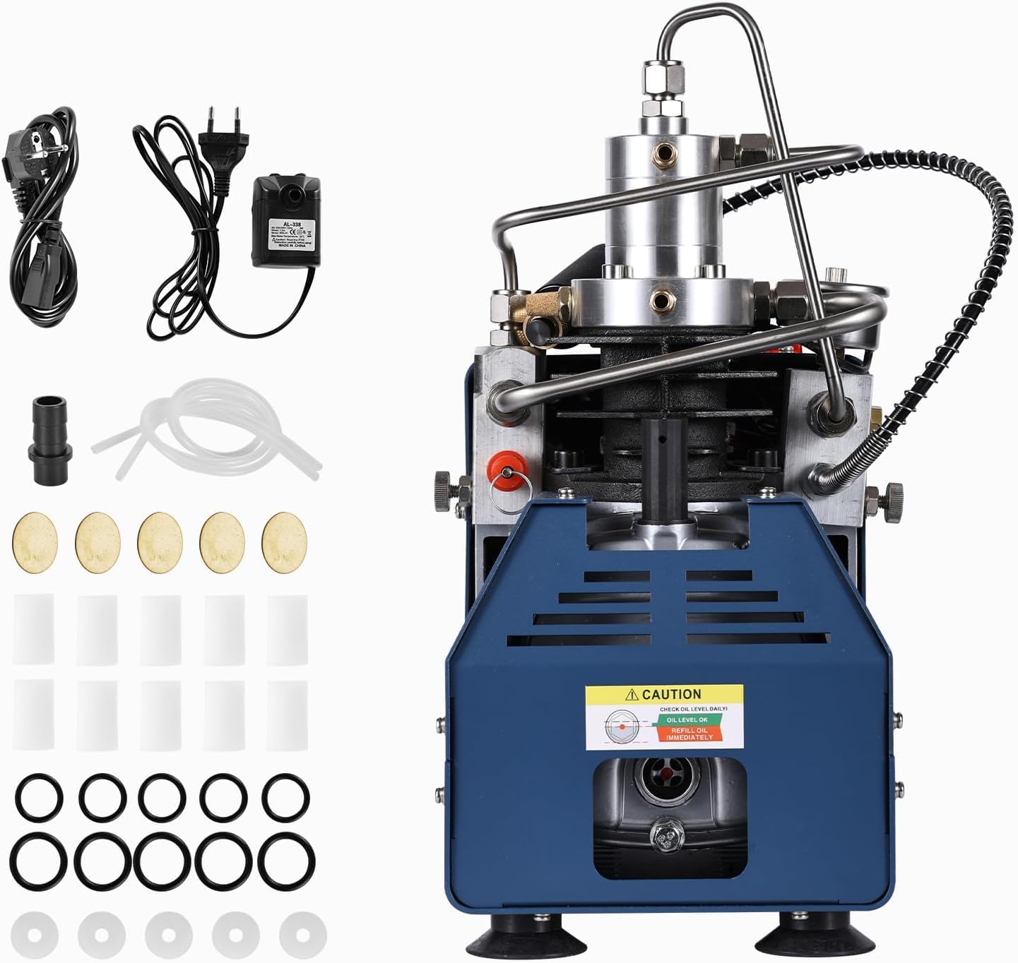 PCP air compressor, 4500 Psi / 300 bar scuba tank compressor, 110V/120V AC, PCP airgun compressor with automatic shutdown, 1800W high-pressure air pump, paintball shooting, PCP air rifle