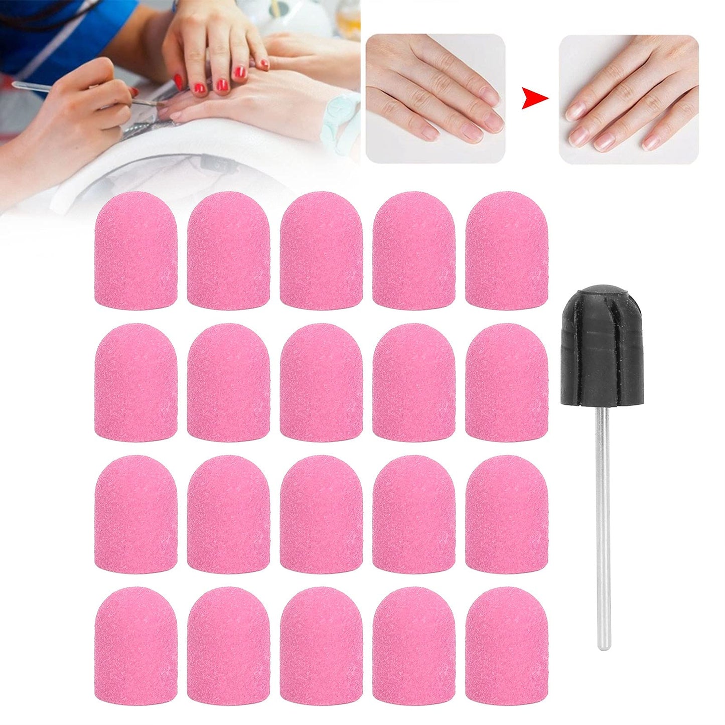 Nail Drill Bits Kit, Nail Art Sanding Nail Drill Bits Polishing Grinding Sanding Bands Set Nail Drill Head Accessory for Manicure Pedicure Nail Polishing Burr Home Salon Use 13 x