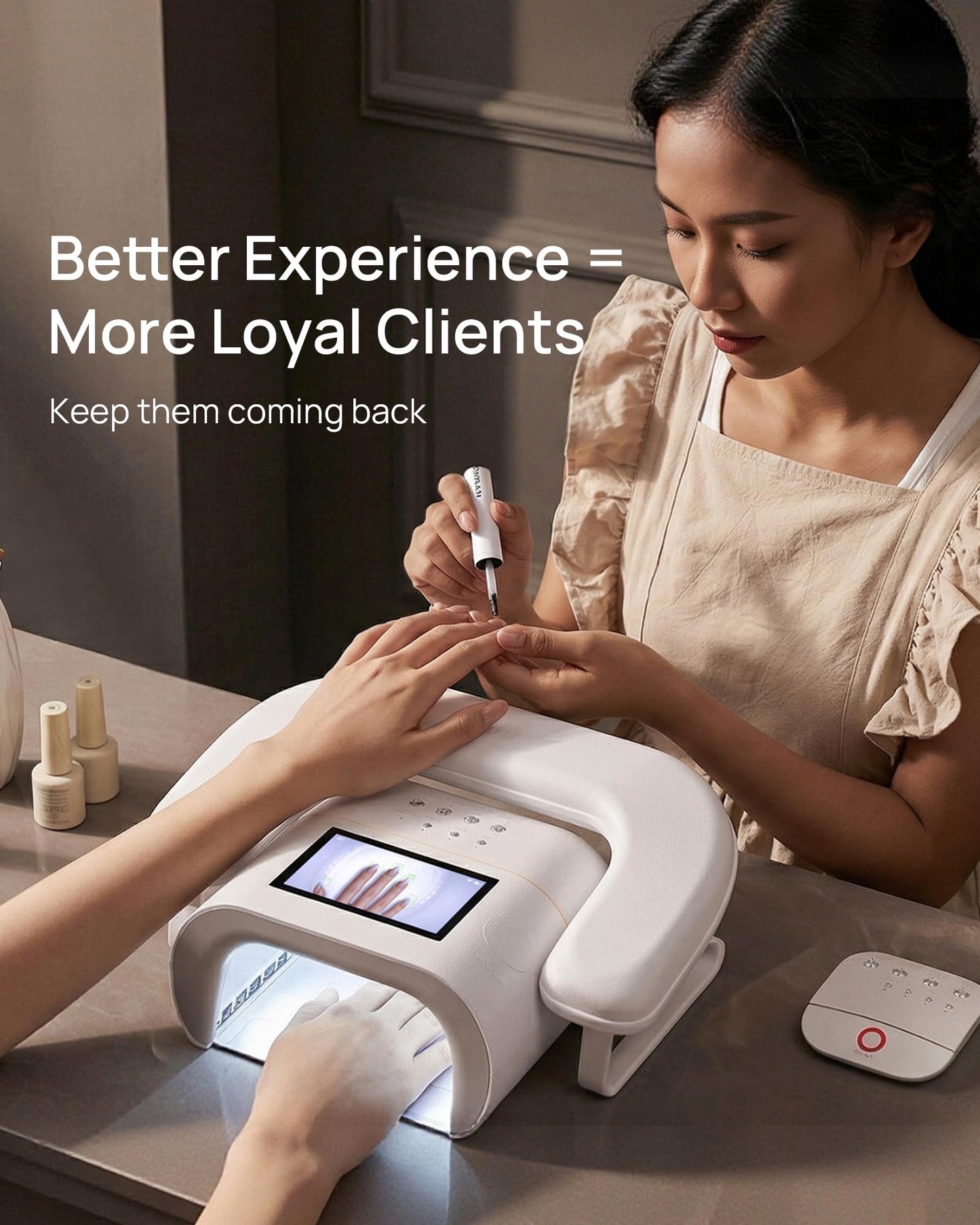 AI UV LED Best Nail Lamp-O NAIL AI Precision Scan,Reduce Excess UV Skin Damage-2in1 AI Computer&Nail Dryer with HD Visible Screen,109 LEDs 2X Faster Curing,Nail Curing Lamp for Salon and Home Pink