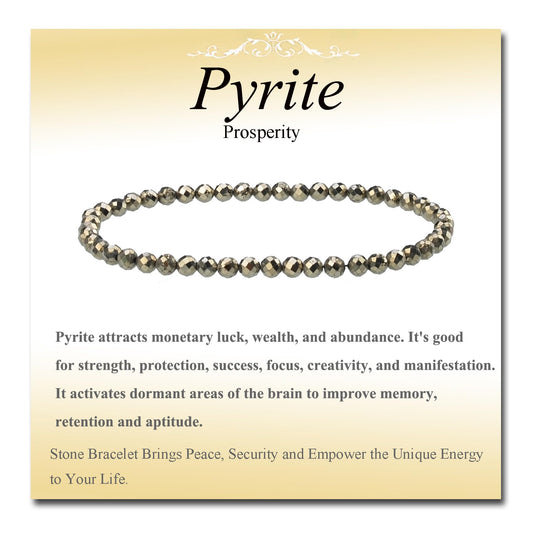 MASSIVE BEADS Natural Genuine Gemstone Beads Healing Crystal Chakra Reiki Jewelry Faceted Round Beads Bracelets (Pyrite, 3mm)