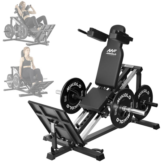 Mikolo Leg Press Hack Squat Machine, 30-Degree Compact Leg Press Machine for Home Gym, Hack Squat Machine with Removable Shoulder Pad, Lower Body Workout Equipment ( Combo Machine)