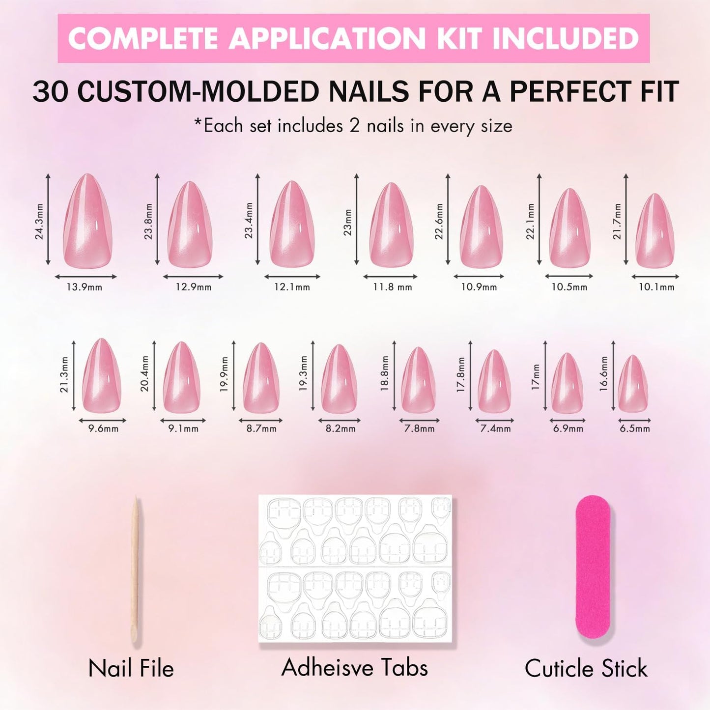 KQueenest Cat Eye Press On Nails Almond - Dark Lime Green Press On Nails Medium Stiletto, 30 Pcs 15 Sizes Glitter Fake Nails Press ons Black, Upgrade Thick Quality Glue on Nail for Women Party