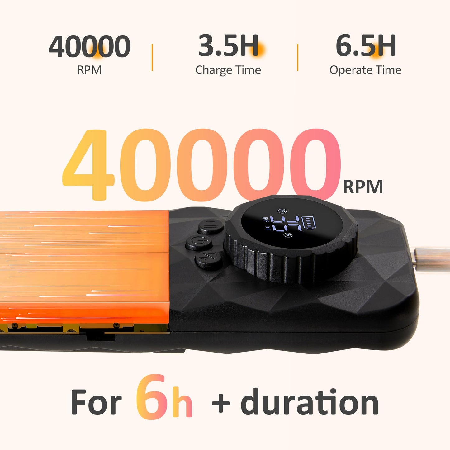 Sunvivi Professional Electric Nail Drill 40000RPM, Portable & Rechargeable Cordless Nail File Machine with 11 Drill Bits for Acrylic Nails Shaping, Polishing & Removing Gel Nails Home & Salon Use