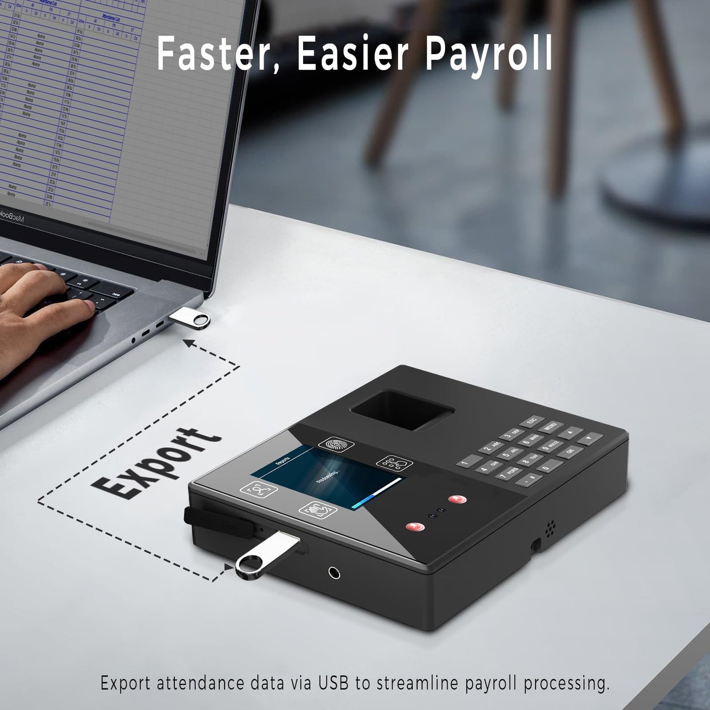 Time Clocks for Employees Small Business, Face + Fingerprint + Palm + PIN, Clock in and Out Machine for Employees, No Monthly Fee No Software Required