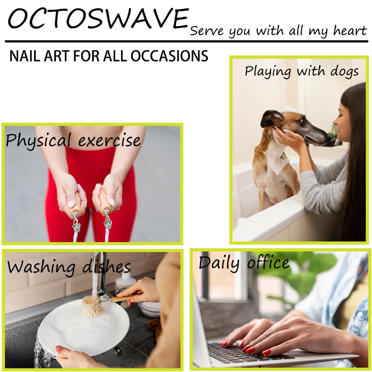 Octoswave Square Press on Nails Medium Fake Nails White 3D Artificial Nail Bow and Flowers Stick on Nail for Women 24pcs
