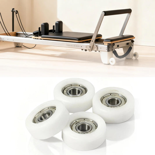 4Pcs Upgraded Roller Wheels for Aero Pilates Reformer, Smooth & Quiet, Wear-Resistant, Pilates Reformer Accessories, Replacement Parts for Aero Pilates Machine, White
