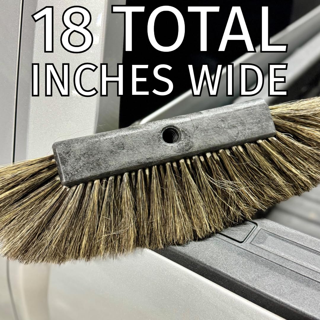 Montana Tri-Angle Boar's Hair Car Wash Brush | Ultra-Soft Bristles for Safe & Effective Cleaning | Scratch-Free Design for Large Trucks, SUVs & RVs | Durable & Lightweight for Easy Use | MB-1800