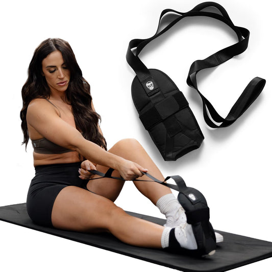 Gymreapers Foot & Calf Stretcher - Stretch Strap for Plantar Fasciitis, Achilles Tendonitis, Heel Spurs, and Foot Drop - Yoga Strap for Leg, Thigh & Hamstring Stretch - Exercise Band Stretching Strap