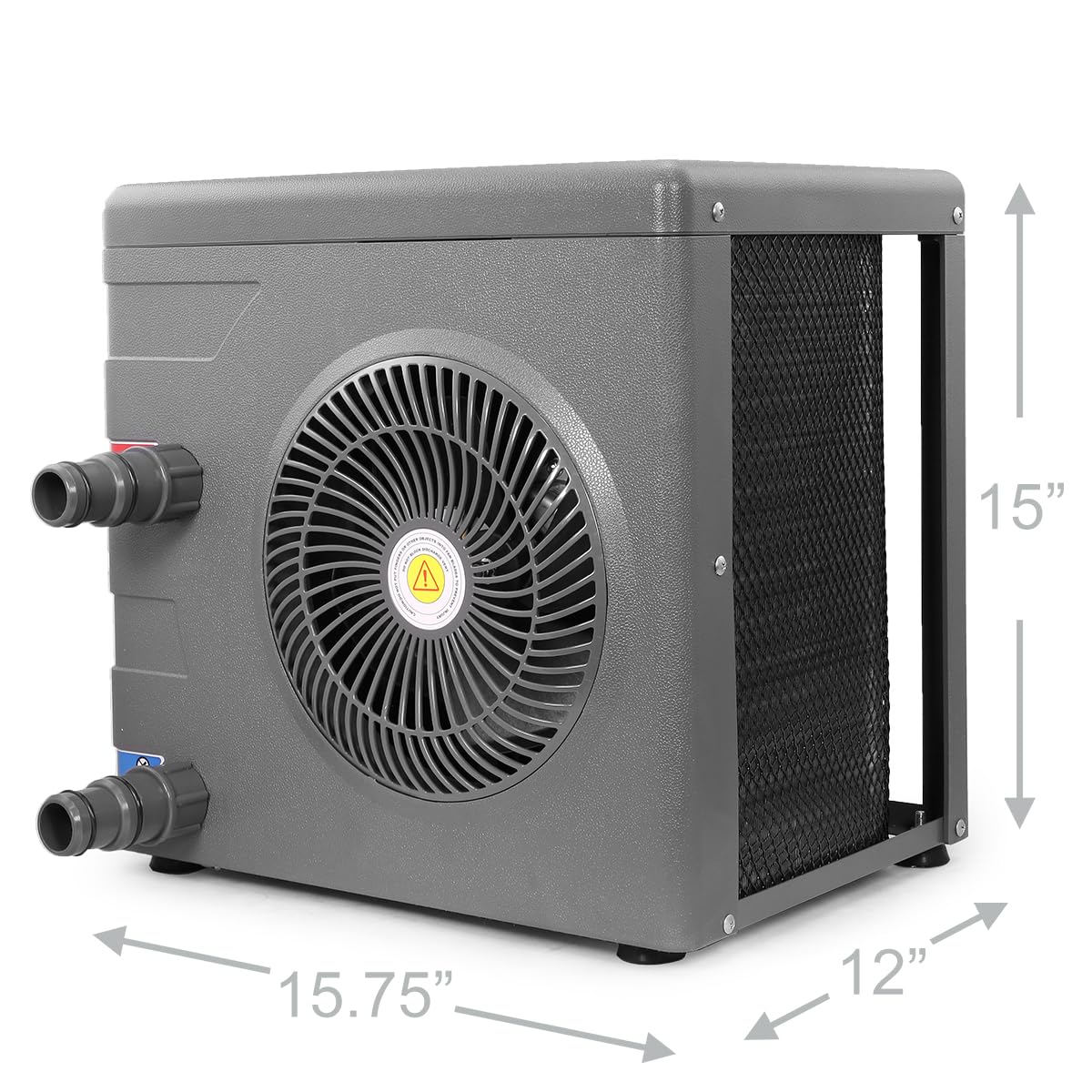 XtremepowerUS Pool Heater up to 4,000 Gallons Above Ground Pool, Titanium Heat Exchanger Pool Heat Pump 14,800BTU/hr, 115V/60Hz