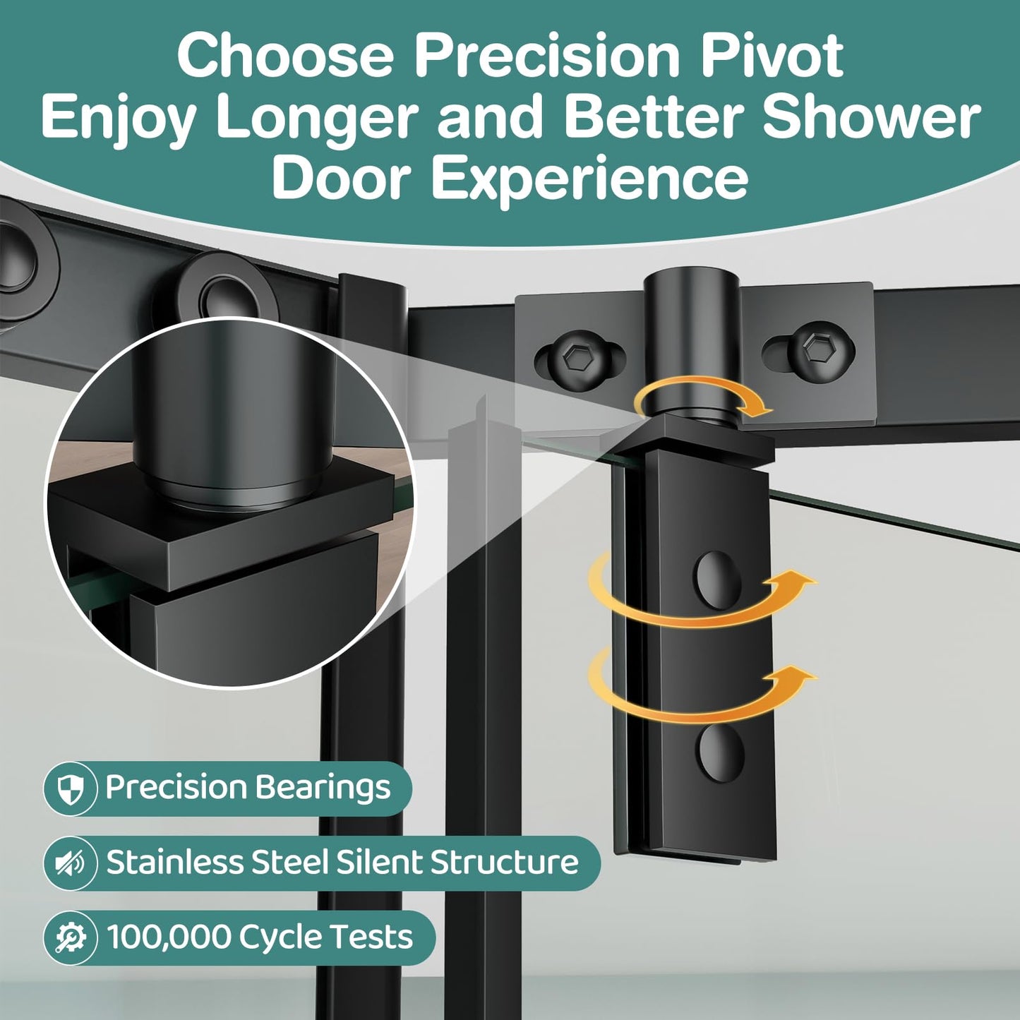 36 Corner Shower Door,36" W x 72" H Neo-Angle Corner Shower Enclosure,Frameless Pivot Shower Doors with 1/4” (6MM) SGCC Tempered Glass for Walk-in Shower,Matte Black