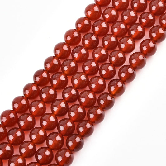 6mm Natural Carnelian Beads Round Gemstone Loose Beads for Jewelry Making (60-62pcs/strand)
