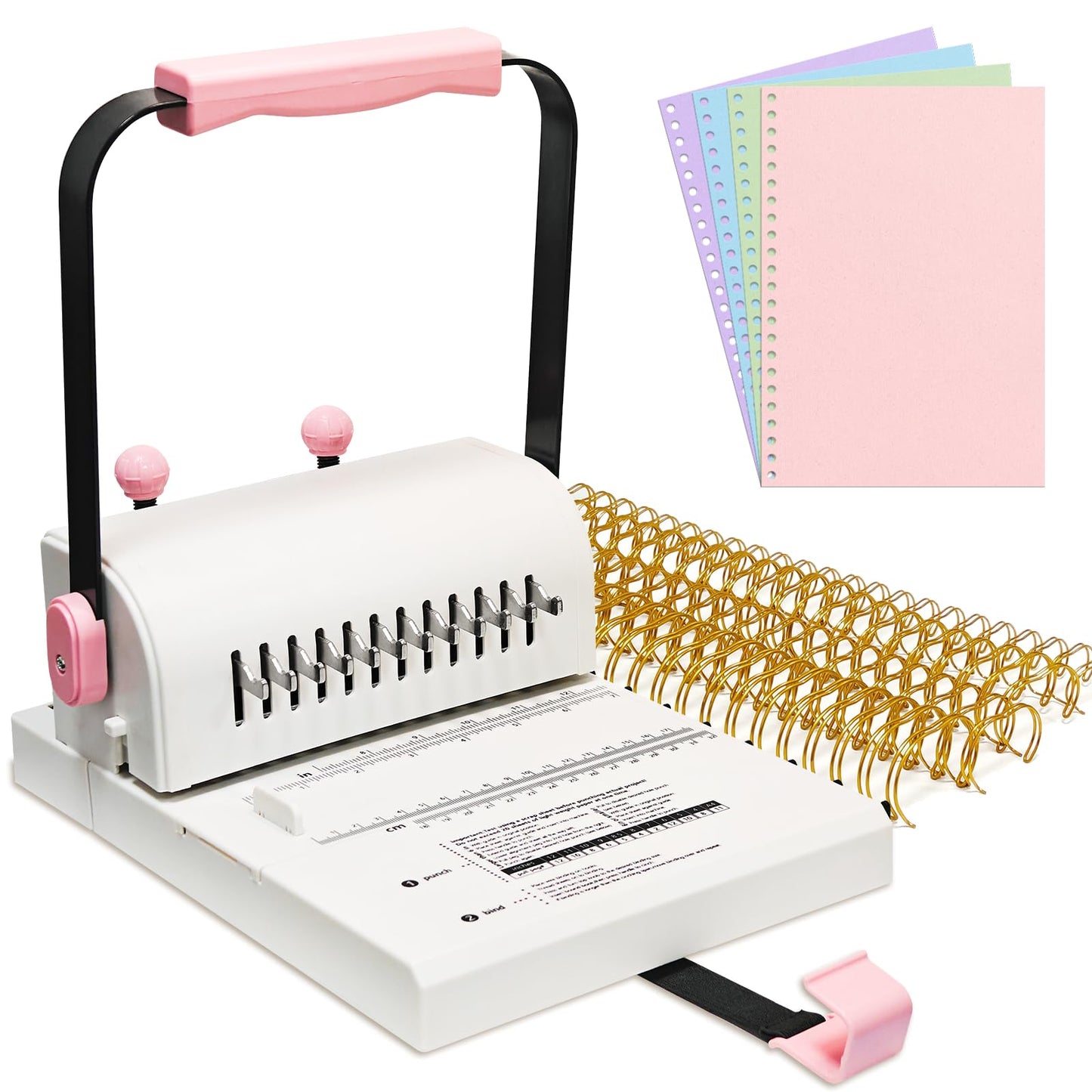 Spiral Binding Machine Wire Book Binder Tool Hole Pitch 2:1 Compatible with Wire，Spiral Coils, Make Professional Books, Notebooks, Calendars and More