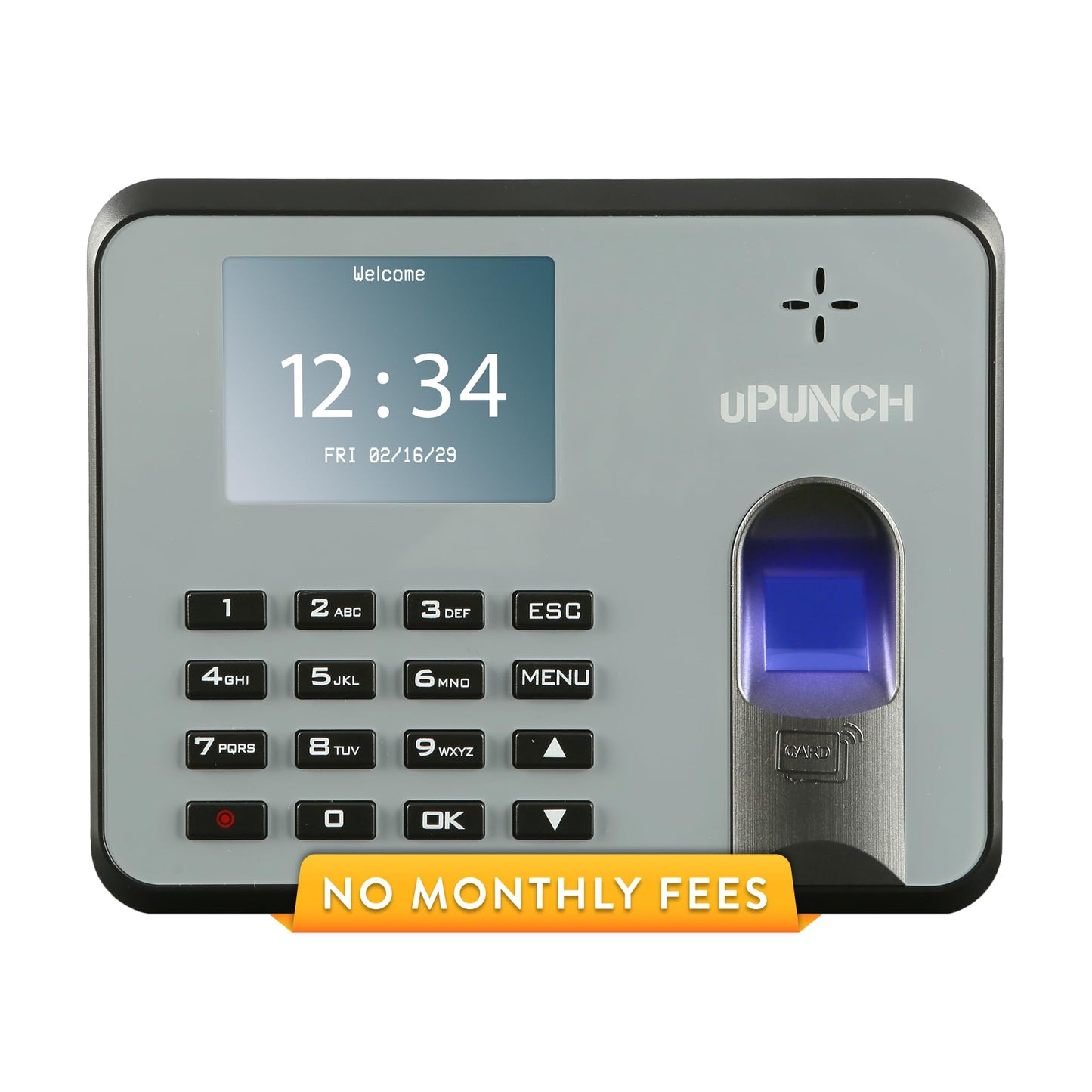 uPunch MK1000 Biometric Fingerprint/Proximity Time Clock for Employees | Small Business Time Tracking System with RFID, and PIN Options (No Monthly Fee)