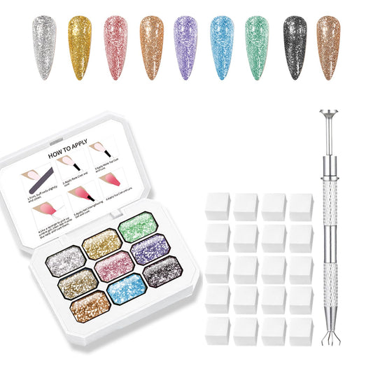 AIJIMEI Ombre Gel, Gradient Painting Gel, Ombre Gel Nail Polish, Including 100 Nail Sponges And Grabbing Pen Suitable For Salons And Family DIY (B0)