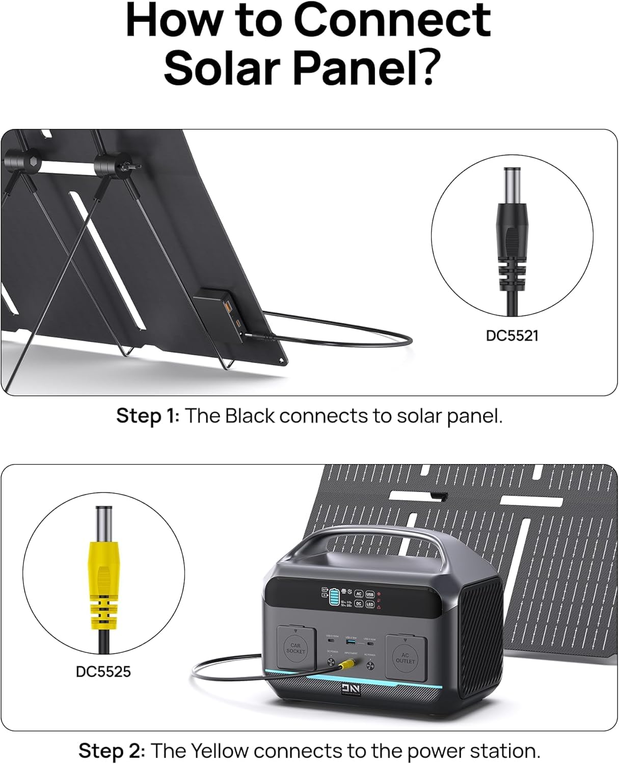 Portable Power Station 600W (1200W Surge) with 100W Solar Panel Included, 576Wh LiFePO4 Electric Generator, 1Hr Fast Charging, 100W USB-C PD Output, Solar Power Bank for Home Emergency, Camping, CPAP