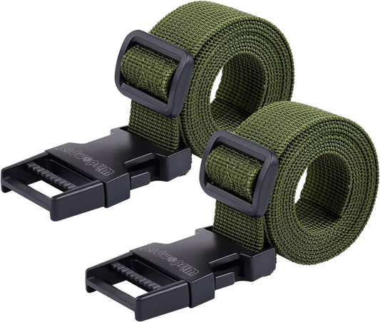 Ratchet Straps,Luggage Conveyor Belt, Lashing Straps,Tie Down Straps,Heavy Duty Utility Strap with Quick Release Buckle Adjustable Nylon Short Straps for Strapping Backpacks (2 pcs) (Green)