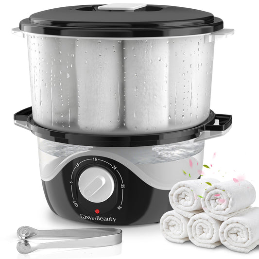 EASYINBEAUTY Hot Towel Warmer for Spa, 2.6L Small Towel Warmer with Transparent Water Tank, Rapid Heating Towel Steamer for Facial, Massage and Salon