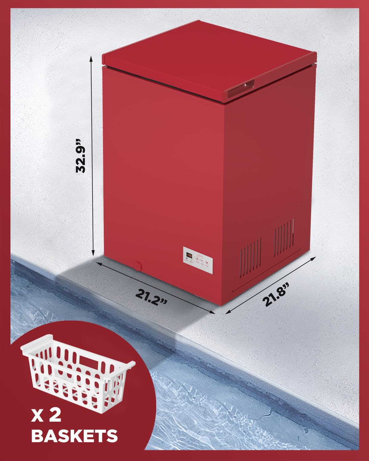 ADT Low temperature Chest Freezer 3.5 Cubic Feet Free-Standing Top Door Freezers 14℉ to -40℉
