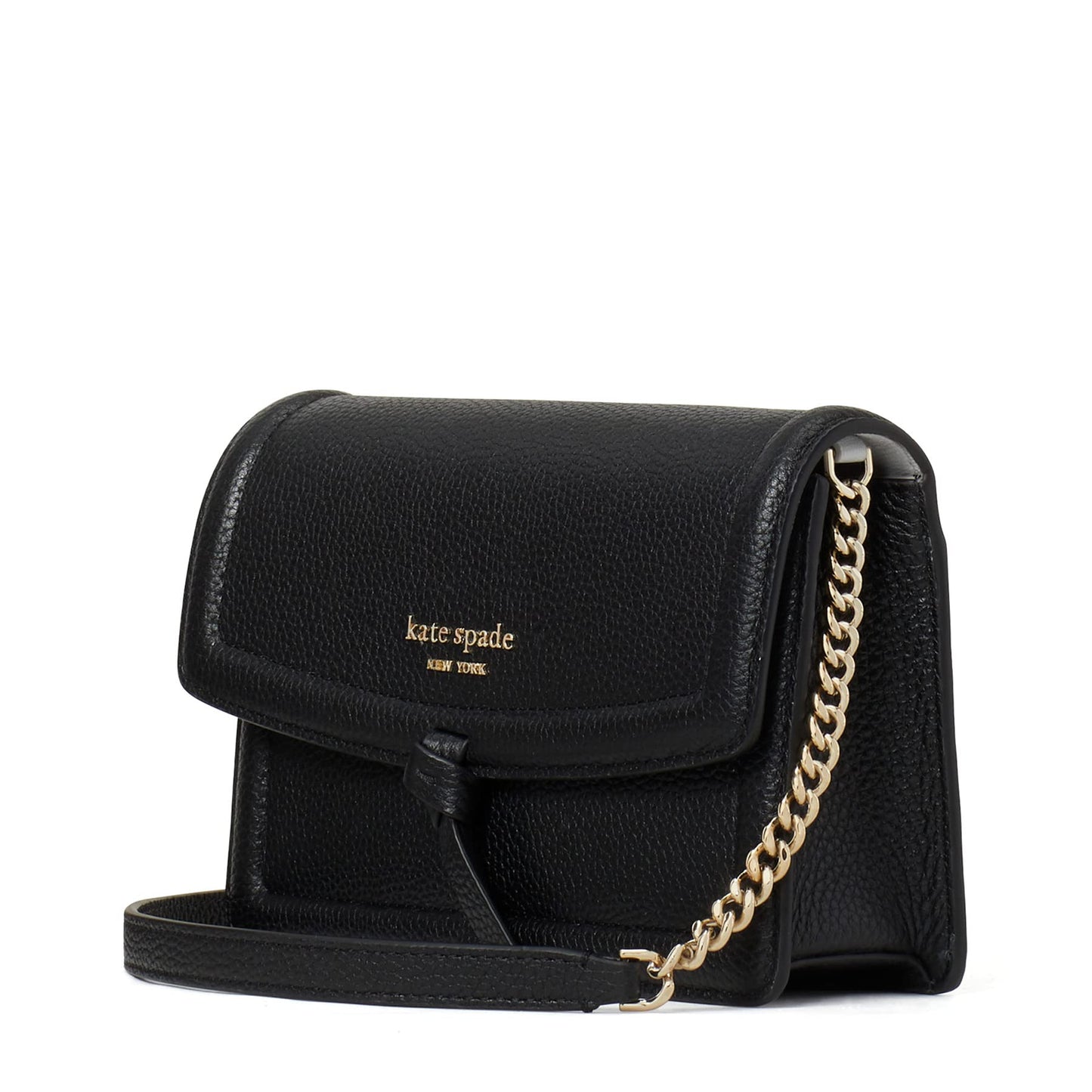 kate spade new york KNOTT PEBBLED LEATHER flap crossbody
