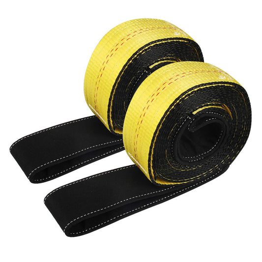 JCHL Lift Sling Straps 10'x2 15,000 Pound Capacity 2-Pack Heavy Duty Lifting Slings Web Sling Tree Saver Recovery Strap Web Sling Winch Strap Yellow