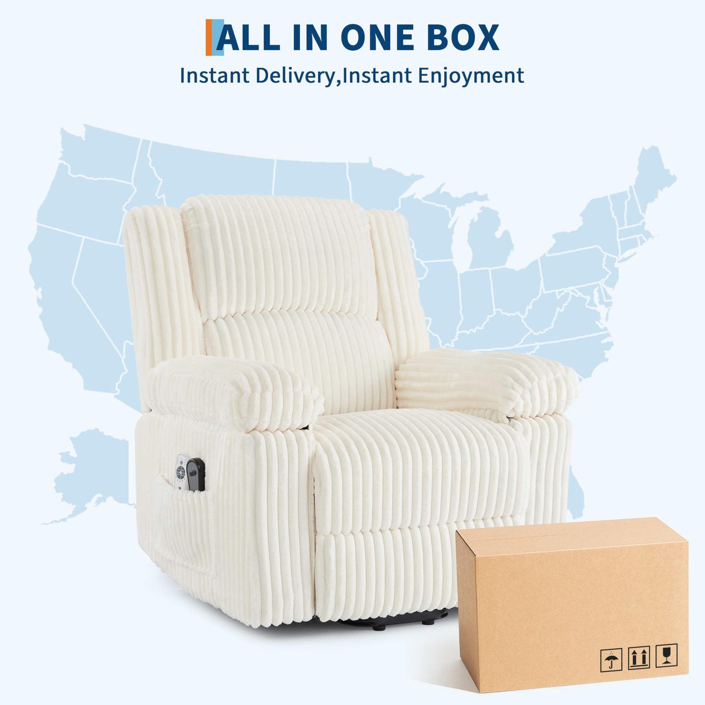 GarveeHome Power Lift Recliner Chair - Heat and Massage, Electric Lift Plush Recliner with Soft Padded Seat, Back Support & Armrests, Designed for The Elderly and People with Mobility impaired