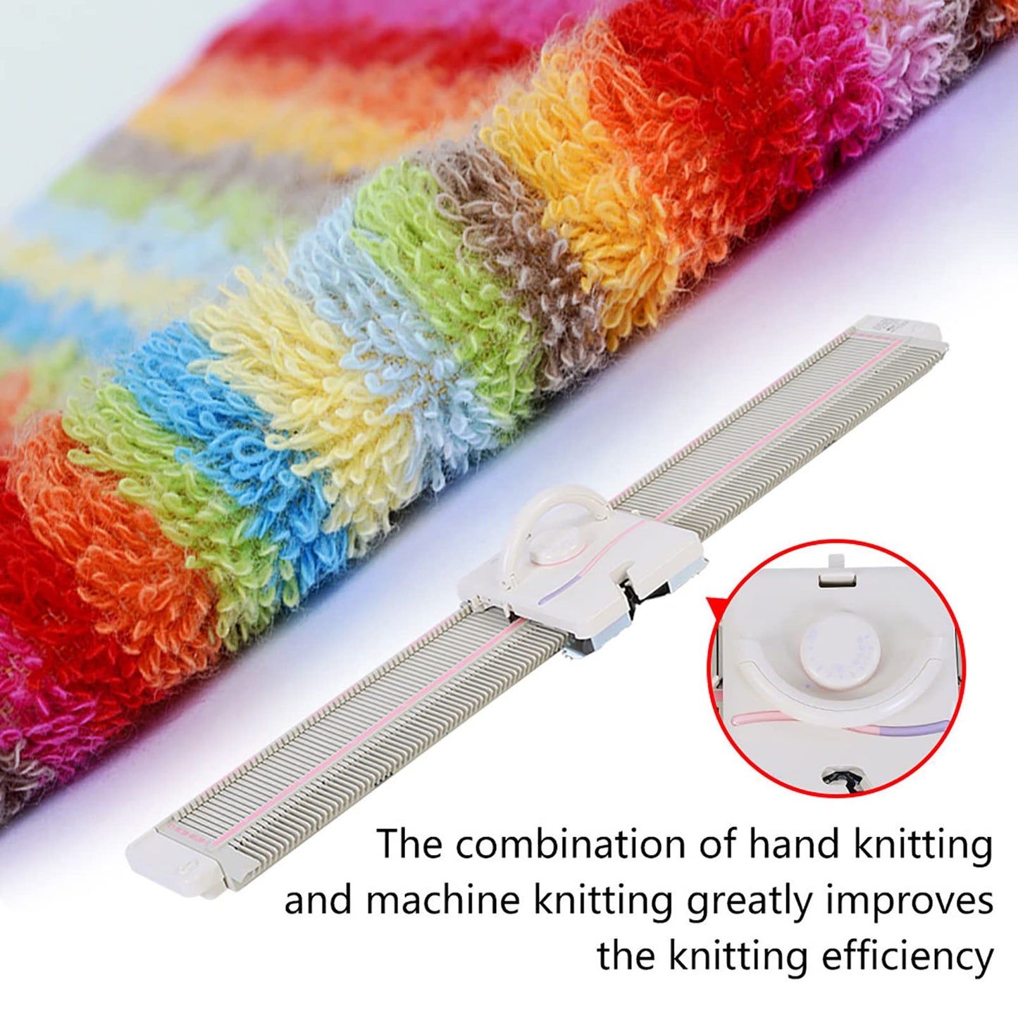 Gucagle Knitting Machine, LK150 6.5mm Mid Gauge, 150 Stitches Plastic Domestic Weaving Machine, Reed Knitting Machine, with Accessories, for Sock Hat Scarf, Hand Sweater