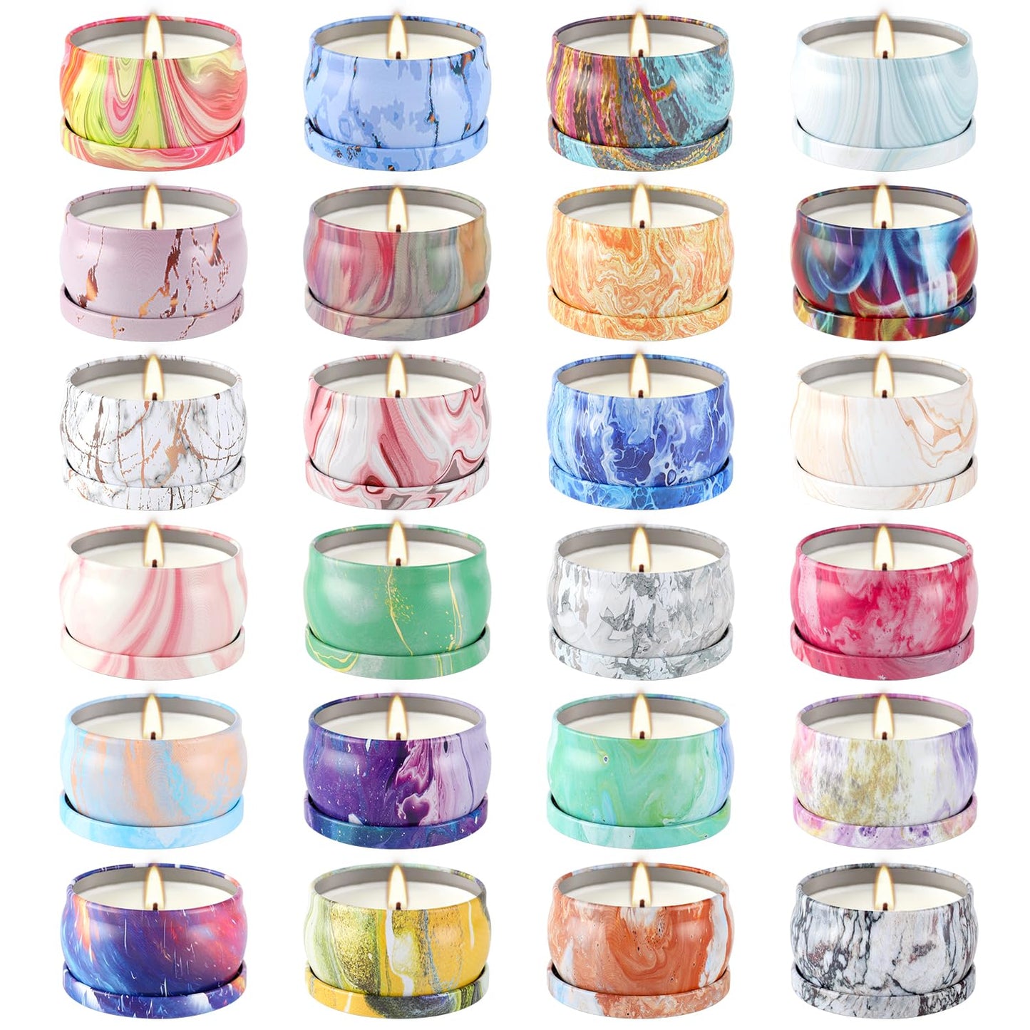 WPONSZU Scented Candles Gifts Set 24 Pack Soy Wax Travel Tin Jar Candles for Home 2.5 OZ jar Candles for Mom for Christmas, Birthday, Thanksgiving, Mother's Day