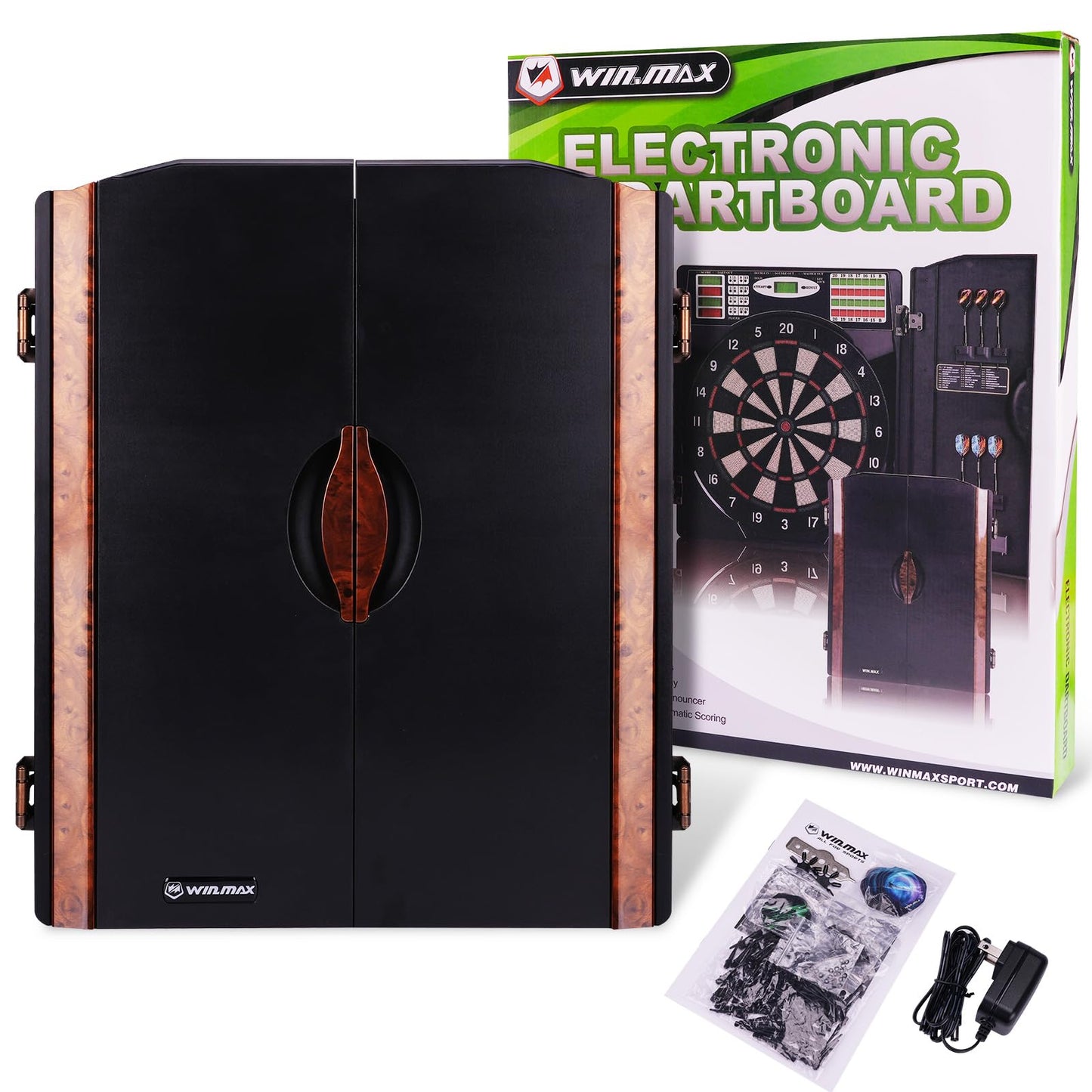 Electronic Dart Board LED Electric Digital Dart Boards for Adults with Cabinet with 12 Soft Tip Dartboard Set