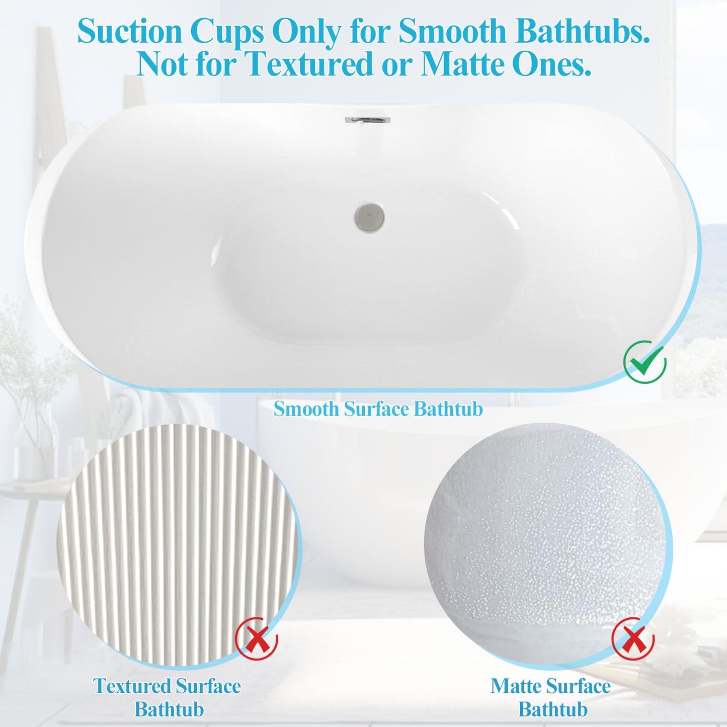 Crossing King Bubble Bath Mat Tub Spa Massager, Portable Spa Bubble Bath Massager with Upgraded Powerful Suction Cup, Electric Air Pump, Pillow and Remote Control for Relaxation 45 * 17in (Grey)