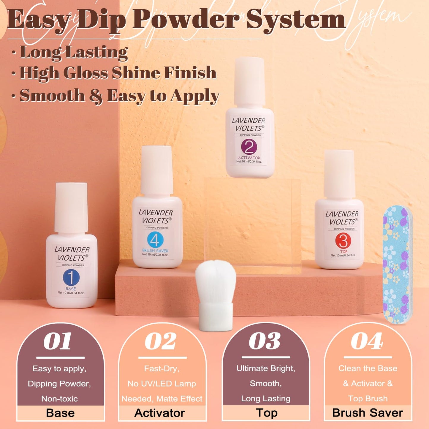 Lavender Violets 22pcs Halloween Dip Powder Nail Kit 16 Colors Red Brown Gold Green with Dip Powder Liquid Perfect Gift for Women Nail Art DIY M967