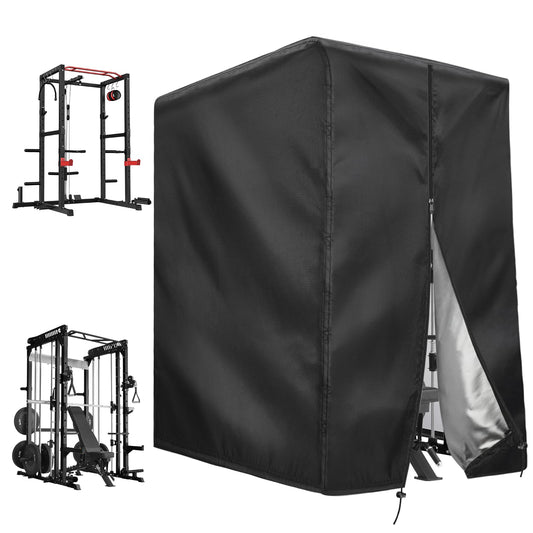 Letsteel Squat Rack Cover with Waterproof Zipper, Protective Cover for Power Cage/Weight Lifting Rack/Weight Cage/Power Racks for Home Gym Equipment Storage-Indoor & Outdoor Use, 64" x 68" x 82.5"