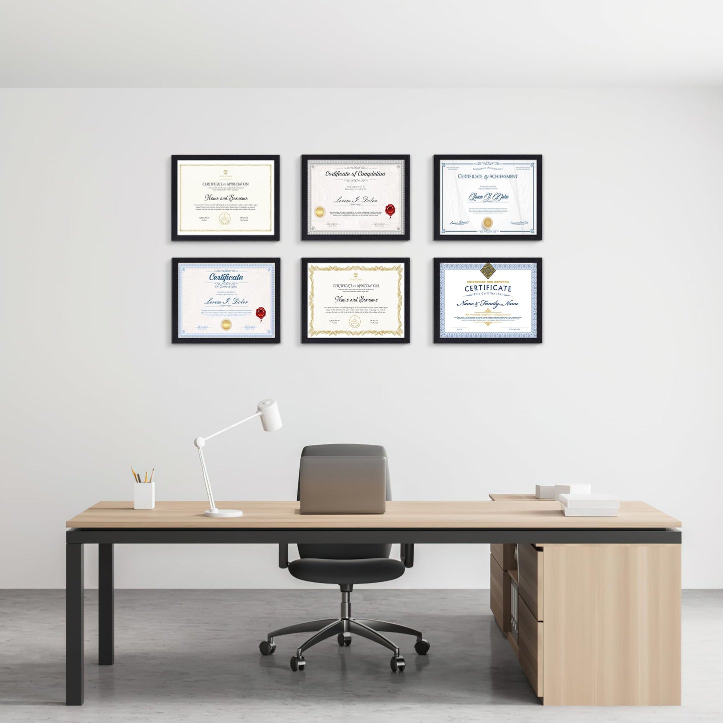 Edenseelake 8.5 x 11 Picture Frame Set of 15, Black 8.5 x 11 Certificate Frame Bulk for Award Document Diploma, Wall or Tabletop Display