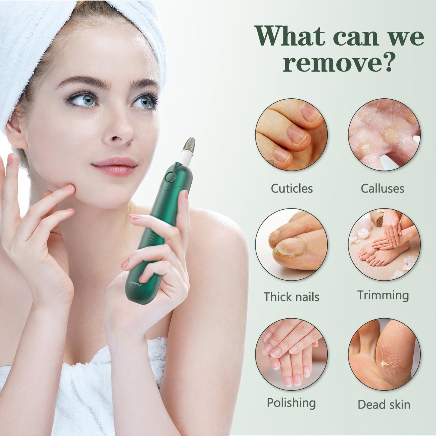 Electric Manicure Pedicure Tool, Rechargeable Electric Nail File Kit, Portable Electric Nail Drill Efile Set for Hand Foot Care