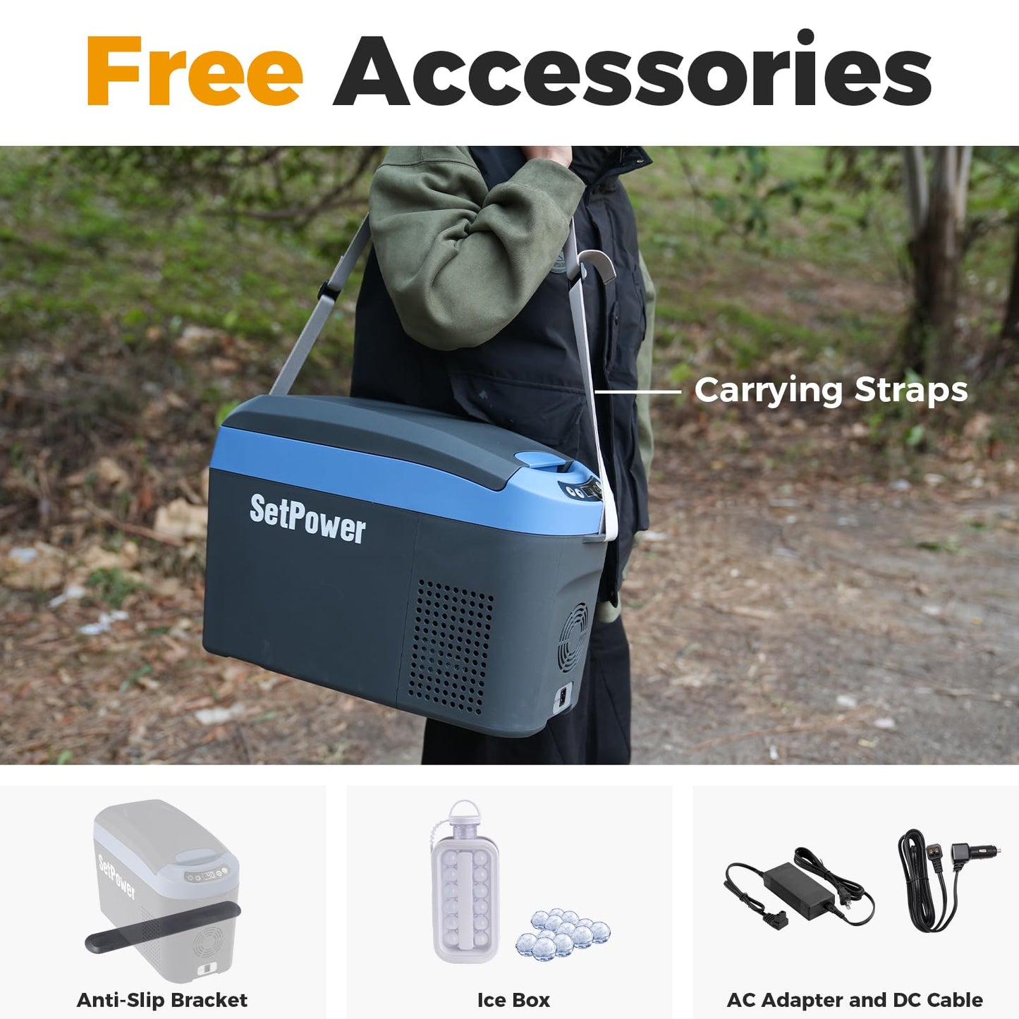 Setpower AB15 12 Volt Refrigerator,16 Quart(15L) Electric Cooler,Portable Car Refrigerator RV Fridge,12v Cooler for Camping, Travel, RV, Vehicles, MPV, SUV, Van