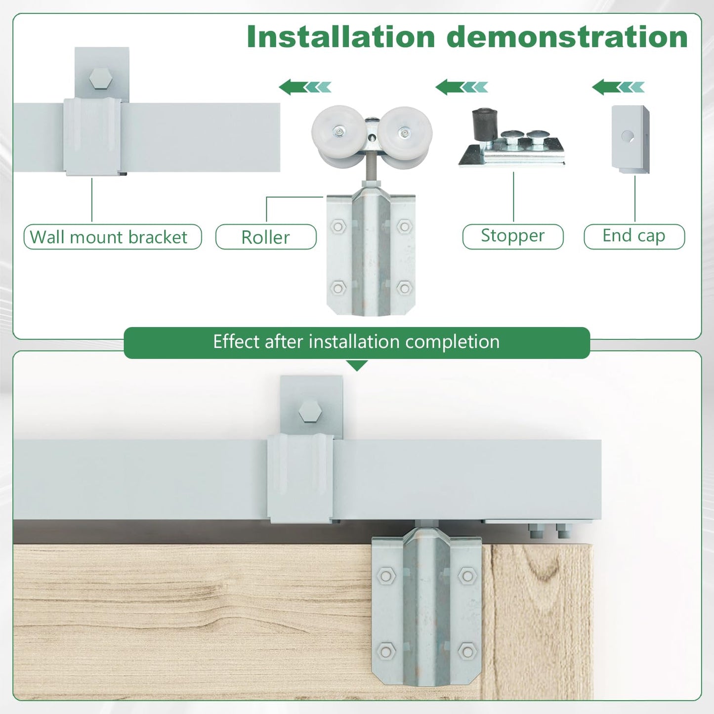 DIYHD 10FT Galvanized Steel Exterior Sliding Barn Door Hardware Kit, 10ft Wall Mount Heavy Duty Box Track for Outdoor, Fit Max Door Width 60in, MAX Load 300 lb (No Door)