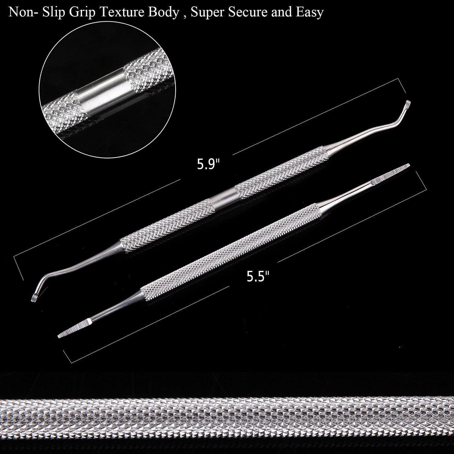 FAMILIFE 100% Stainless Steel Ingrown Toenail File and Lifter Double Sided with Storage Case (Ingrown Toenail File) and Manicure Set Manicure Kit Nail Kit Nail Clipper 9PCS Mens Grooming Kit Pedicure