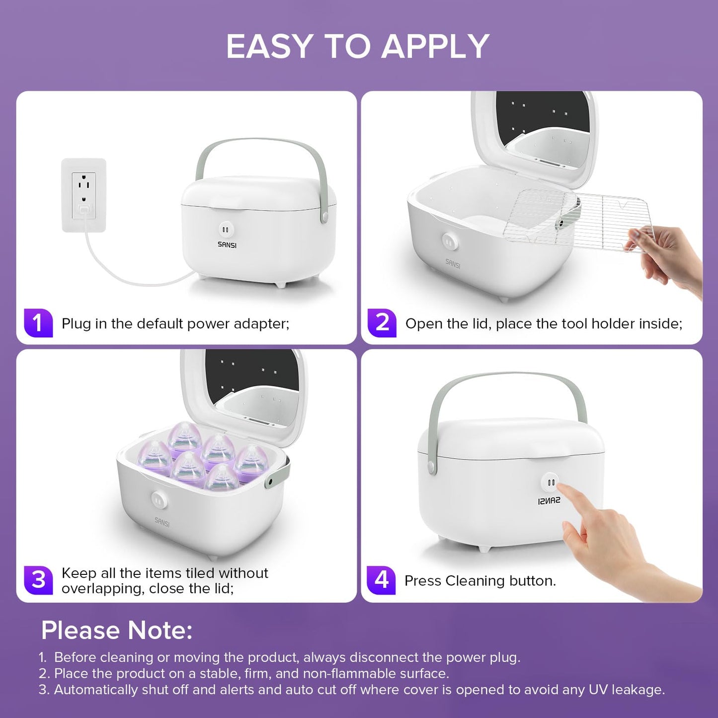 SANSI UV Light Sanitizer Box with 360° UVC Chips, Sanitizes in 5 Minutes 5.1L Large Capacity Sanitizer for Baby & The Whole Family (15W)