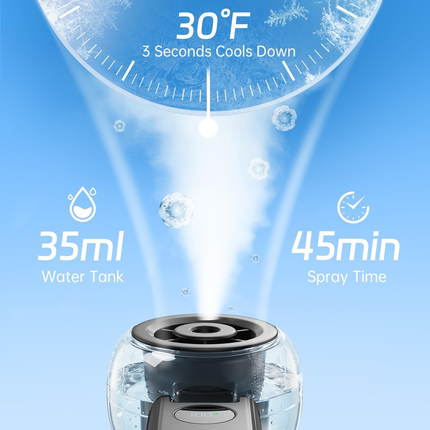 Rrtizan Handheld Misting Fan Portable - Small Personal Mister Fan Blow Cold Air,USB Rechargeable,Water Spray Cooling for Summer Outdoor Travel Beach Lash Makeup,Gifts for Women (Black)