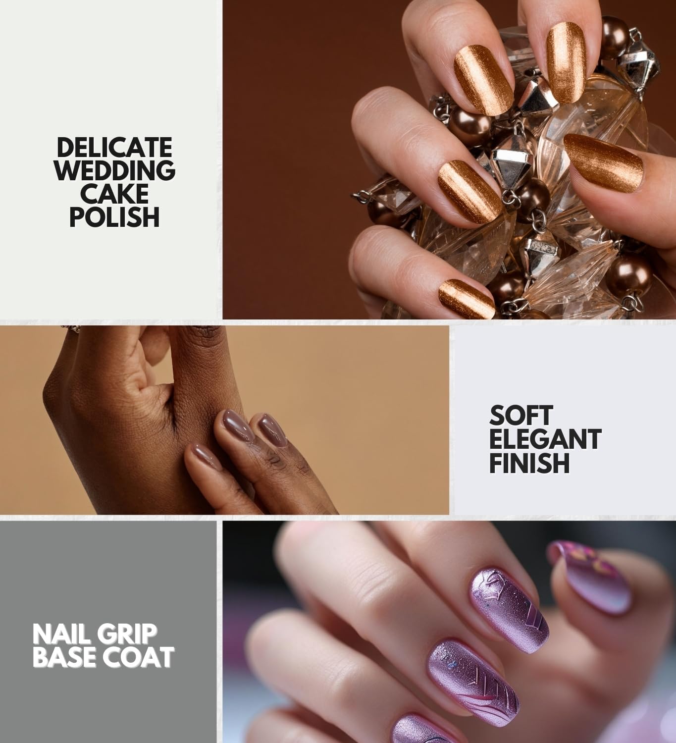 Kiss Press on Nails Short – 2x Mood Too Classy Wedding Cake Bundle with Nail Grip by EBIN NEW YORK – French Manicure Style Press On Nails with Secure Hold & No Glue Application – Gift Set (3 Items)